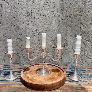 Vintage Silver-Plated Candelabra and Candleholder Set