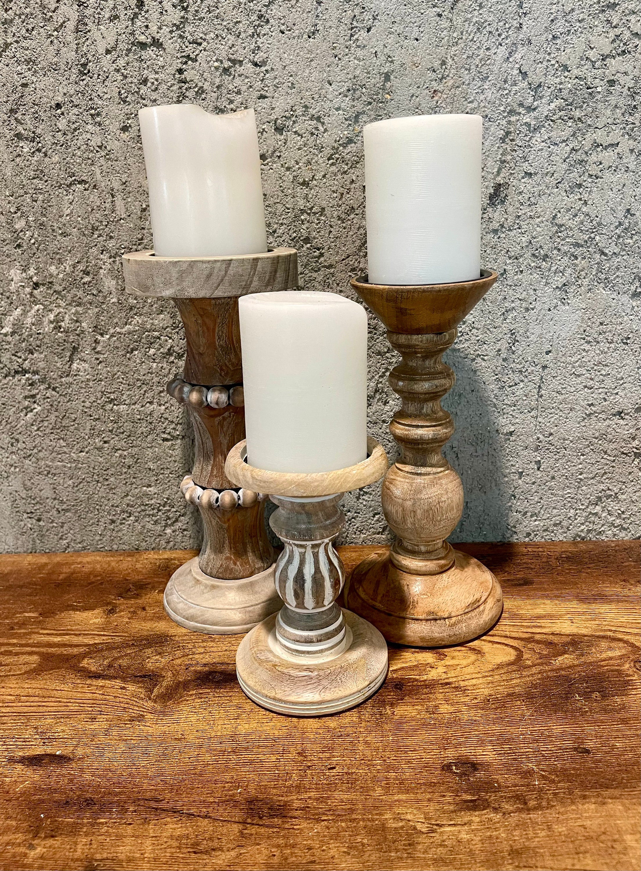 16+ Chunky Wood Candle Holders