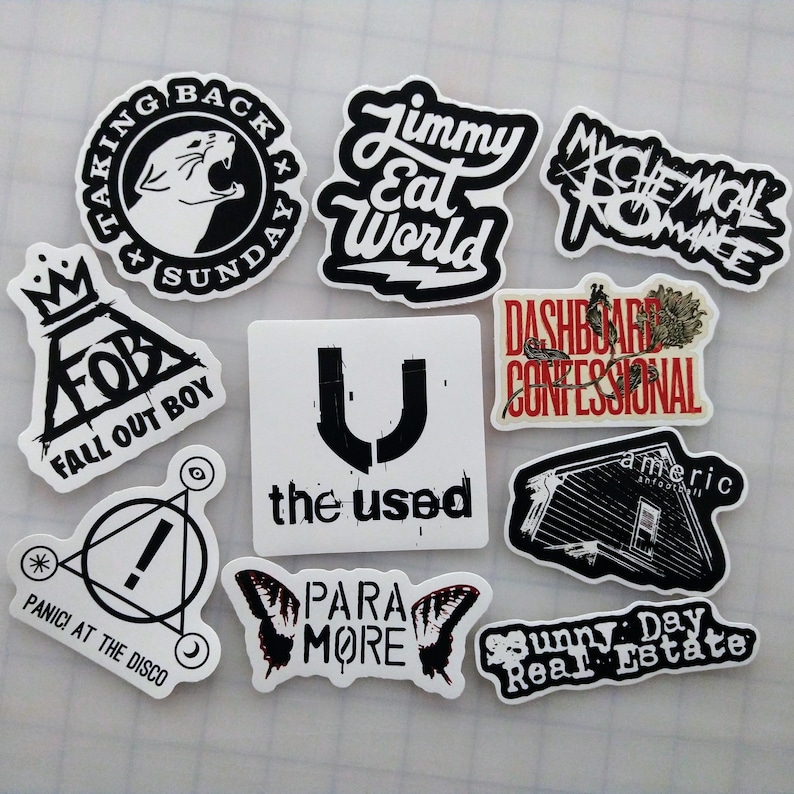 Emo Sticker Pack 10 Stickers SET 1 Etsy