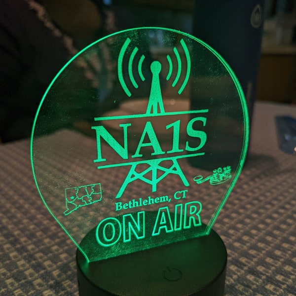 HAM Radio Callsign LED Edge Lit Sign (Custom!)