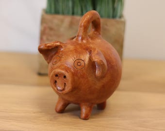 Authentic Mexican Ceramic Smash Piggy Bank, Coin Holder, Mexican Pottery, No Hole