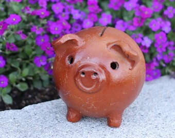 Ceramic Smash Piggy Bank, Coin Holder, Mexican Pottery