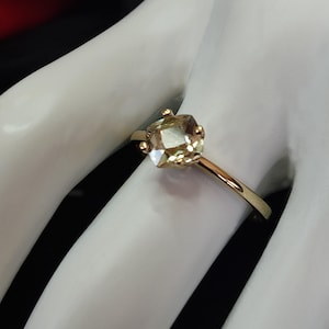Color Change Genuine Diaspore Natural Sultanit Ring Solid 14K Gold Square Ring, Turkish Diaspore 5x5 mm