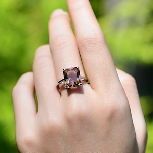 Handmade Diaspore Sultanit Color Change Ring 925K %100 Real Silver Women Party Gift , Mother Gift, Girlfriend Gift