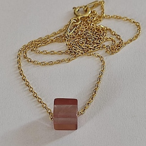 Handmade Color Change Sultanite Cube Pendant: 925k Silver/14K Gold - US Customs Paid