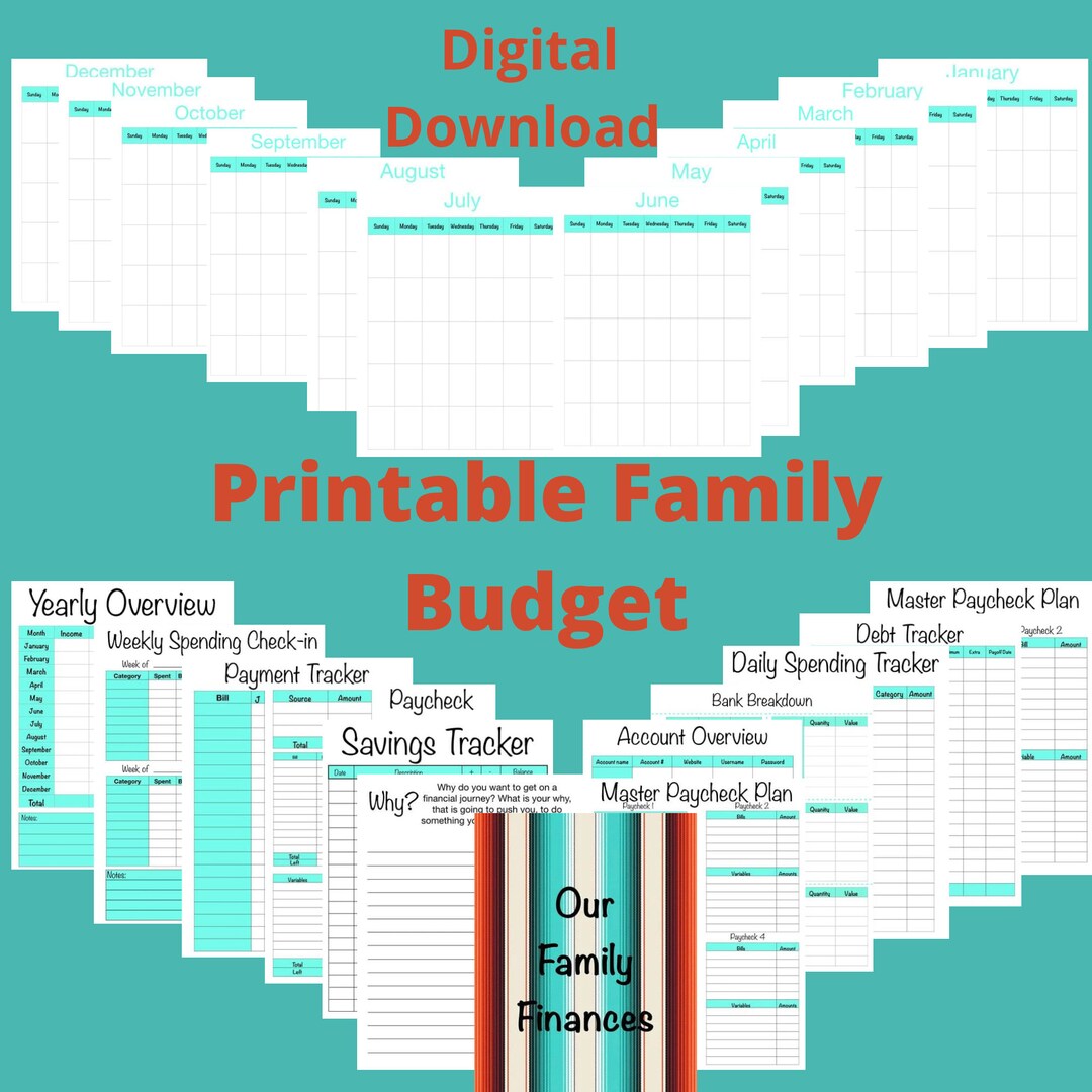 Digital Download Budget, Printable Budget Planner, Digital Budget ...
