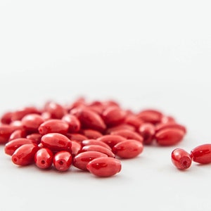 Bamboo Coral Beads, Red, 6x3mm oval, *LIMITED INVENTORY*