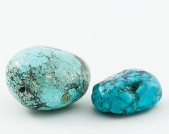 Perles turquoises stabilisées, très grandes, lot mixte, 2-3 pièces