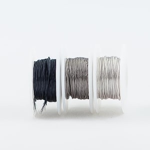 Nylon Thread, Dark Blue, Grey, Silver, Three 10-yard Spools, 30 Yards of Thread, *LIMITED INVENTORY*
