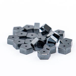 Hematine Beads, 6x3mm Pentagon Rondelle, 20ct