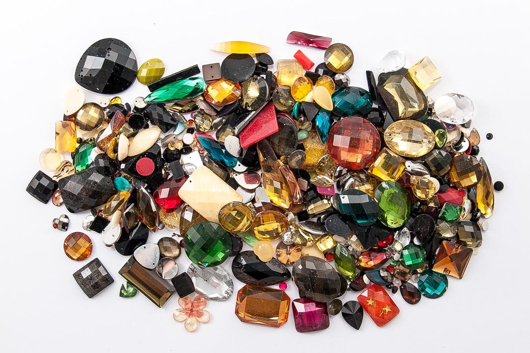 Rhinestone Mix: Assorted Acrylic Flatback & Sew on Gems, Assorted ...