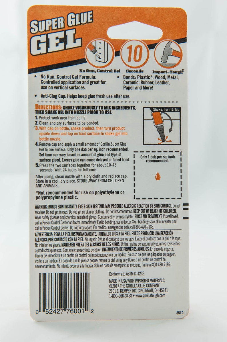 Gorilla Super Glue Gel: Clear Multipurpose Adhesive (15 grams) image 2