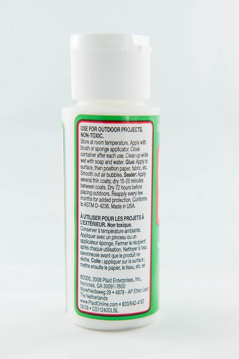 Mod Podge Outdoor Sealer: 2 fl. oz. Weather Resistant Decoupage Glue & Finish, Craft Adhesive for Outdoor Projects (1 Count) image 2
