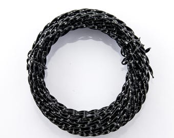 Black Anodized Aluminum Wire, 3mm Twisted, 16 gauge, 10 meters