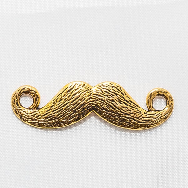 Lien/Connecteur Moustache, Or Antique, 32x10mm