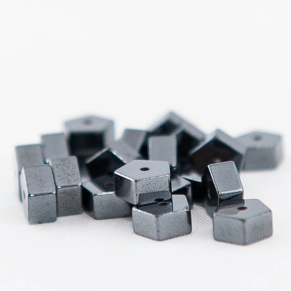 Hematine Beads, 6x3mm Pentagon Rondelle, 20ct