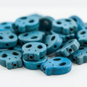 Blue Resin Skull Beads