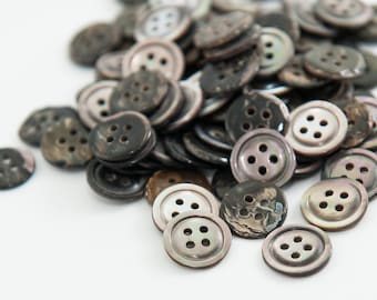 Black Lip Shell Buttons, 4 hole, 13mm, 100 count, *LIMITED INVENTORY*
