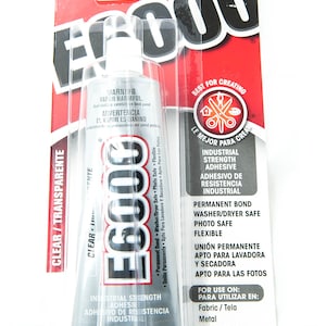 E6000 industriële lijm, helder/transparant, 3,7 fl oz, permanent hechtend, wasmachine-/drogerbestendig, fotoveilig, flexibel, multifunctionele lijm