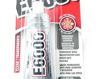 E6000 Craft Adhesive: 3.7 fl oz Tube, Strong Industrial Strength Clear Glue for Jewelry, Crafts, Fabric, Wood, Glass & More (1 count)