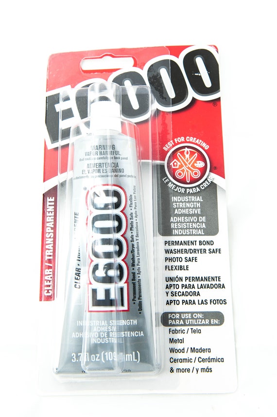 E6000 Craft Adhesive: 3.7 fl oz Tube, Strong Industrial Strength Clear Glue for Jewelry, Crafts, Fabric, Wood, Glass & More (1 count)