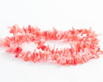 Perles en bambou et corail, cupolini roses, 40 cm (15 po.) / 125-250 unités