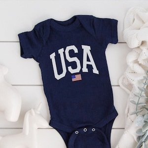 Quatro de julho Onesie®, EUA Onesie®, 4 de julho Onesie®, Patriótico Onesie®, Bandeira dos EUA Onesie®, Azul Marinho Onesie®