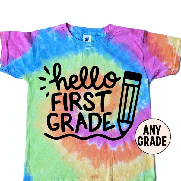 First Grade Tie Dye Shirt, First Grade Shirt, Retro First grade Shirt, Back to School Tie Dye Shirt, Teacher Tie Dye Shirt