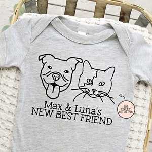 New Best Friend Onesie®, Protected By Dog Onesie®, Custom Dog Breed Onesie®, Dog Name Onesie®, Baby Shower Gift, Typewriter, New Baby Gift