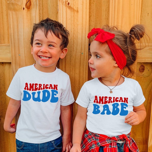 American Dude Shirt, Fourth of July Kids Shirt, American Babe Shirt, 4 juli peuter, jongen 4 juli shirt, meisje 4 juli shirt