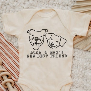 The Dog is my Best Friend with personalised name and colour Baby Vest by BW... 