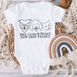 Beste vriend hond onesie®, babyshower cadeau, aangepaste baby romper, gepersonaliseerde hond onesie®, babycadeau, cadeau pasgeborene, aangepast babycadeau