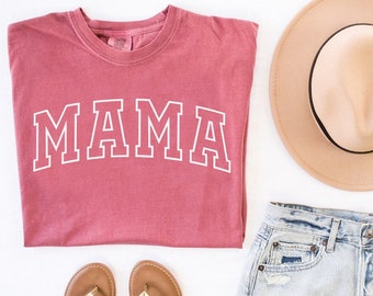 Camiseta MAMA, Camiseta del Día de la Madre, Camisa MAMA Comfort Colors, Camisa de gran tamaño, Camisa de mamá, Regalo de mamá, Camiseta retro de mamá