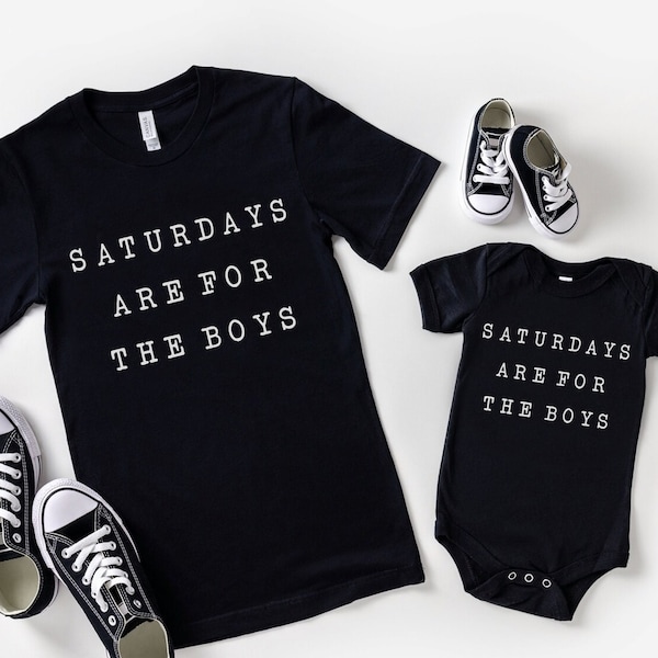 Saturdays are For the Boys Shirt, Dad Shirt, Father's Day Shirt, Daddy and Me Shirt, Dad Gift, Son Dad Shirt, Baby Shower Gift, Typewriter