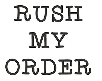 Rush My Order Fee. Speeds up PROCESSING TIME ONLY.