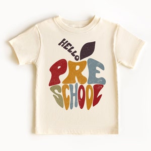 Camisa preescolar, camisa de regreso a la escuela, hola preescolar, camiseta preescolar retro, camiseta preescolar Boho, camiseta Groovy de regreso a la escuela