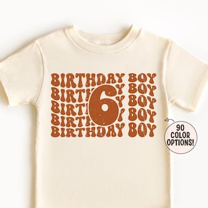 6th Birthday Boy Shirt, Retro Birthday Shirt, Sixth Birthday Outfit, Boy Birthday Shirt, Retro 6th Birthday, Olive Green, Natural, Boy Six