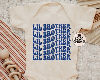 Little Brother Onesie®, Retro Little Brother Onesie®, Lil Brother Shirt, Siblings Onesie®, Baby Shower Gift, Retro Brother Gift, Baby Boy