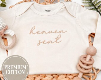 Embroidered Heaven Sent Baby Onesie®, Newborn Gift, Pregnancy Announcement