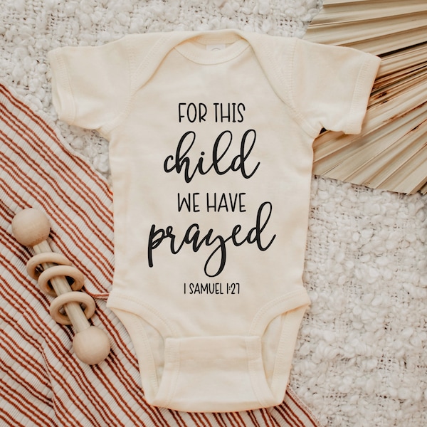 For This Child We Have Prayed Baby Onesie® IVF Onesie®, Baby Announcement Onesie, IVF Baby Announcement