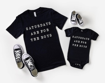 Les samedis sont pour la chemise des garçons, la chemise papa, la chemise de la fête des pères, la chemise papa et moi, le cadeau papa, la chemise papa fils, le cadeau de baby shower, la machine à écrire
