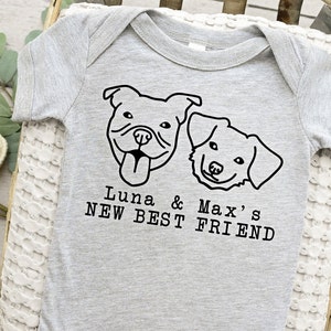 New Best Friend Onesie®, Protected By Dog Onesie®, Personalized Dog Name Onesie®, Dog Name Onesie®, Baby Shower Gift, Newborn Baby Gift image 8