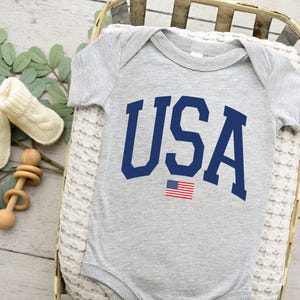 USA Flag Onesie®, Fourth of July Onesie®, USA Onesie®, 4th of July Onesie®, Patriotic Onesie®, USA Flag Onesie®, Red Onesie® image 2