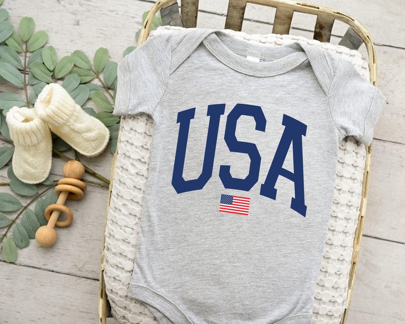 USA Flag Onesie®, Fourth of July Onesie®, USA Onesie®, 4th of July Onesie®, Patriotic Onesie®, USA Flag Onesie®, Red Onesie® image 2