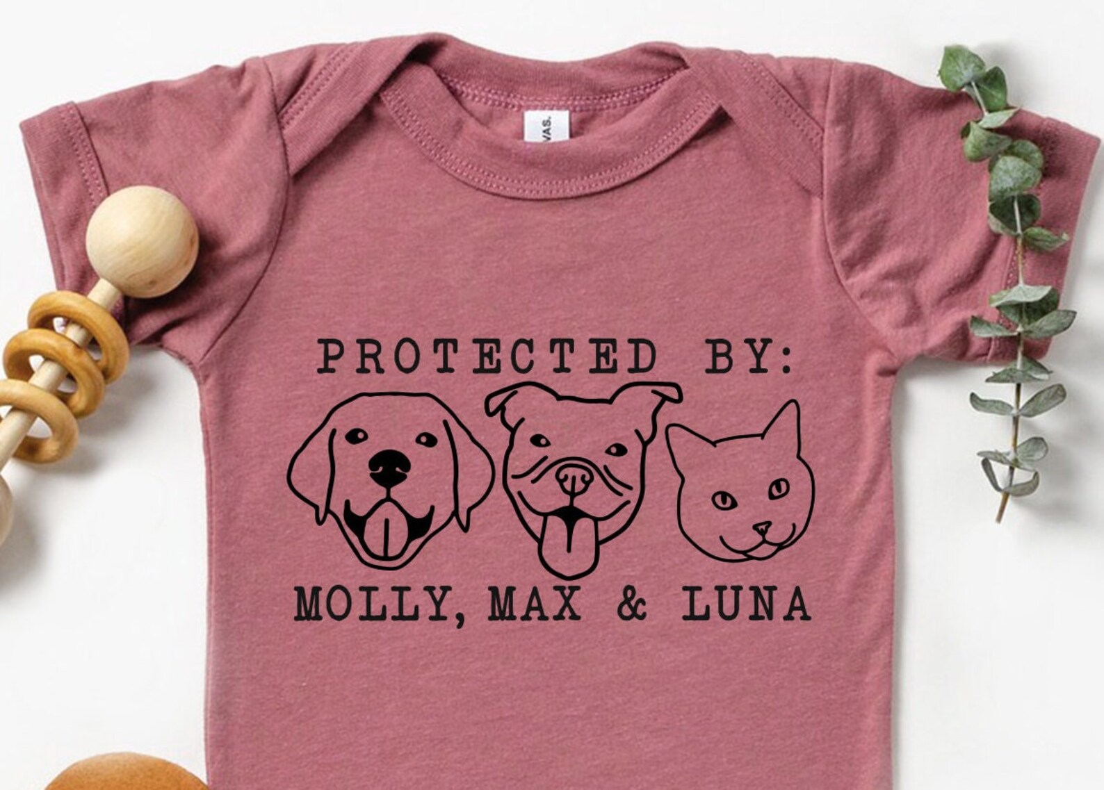Protected by Dog Onesie® Custom Dog Breed Onesie® 3 Dog Etsy