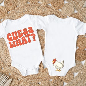 Guess What Chicken Butt Retro Onesie®, Funny Baby Onesie®, Baby Shower Gift, Gender Neutral Baby Gift