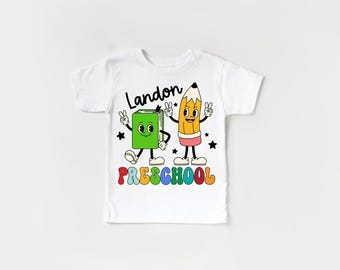 Camisa preescolar personalizada, camisa personalizada de regreso a la escuela, camisa preescolar retro, camisa preescolar maravillosa para niños y niñas
