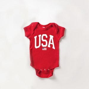 USA Flag Onesie®, Fourth of July Onesie®, USA Onesie®, 4th of July Onesie®, Patriotic Onesie®, USA Flag Onesie®, Red Onesie® image 3