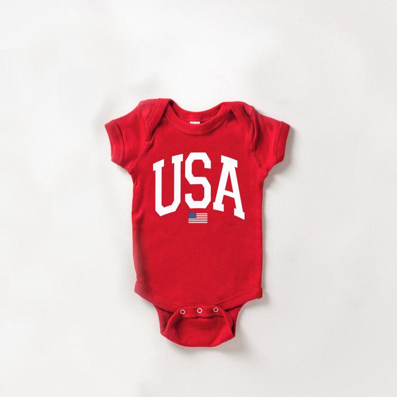USA Flag Onesie®, Fourth of July Onesie®, USA Onesie®, 4th of July Onesie®, Patriotic Onesie®, USA Flag Onesie®, Red Onesie® image 3