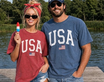USA Flag Shirt, Vintage Comfort Colors Fourth of July T-Shirt, America Tee